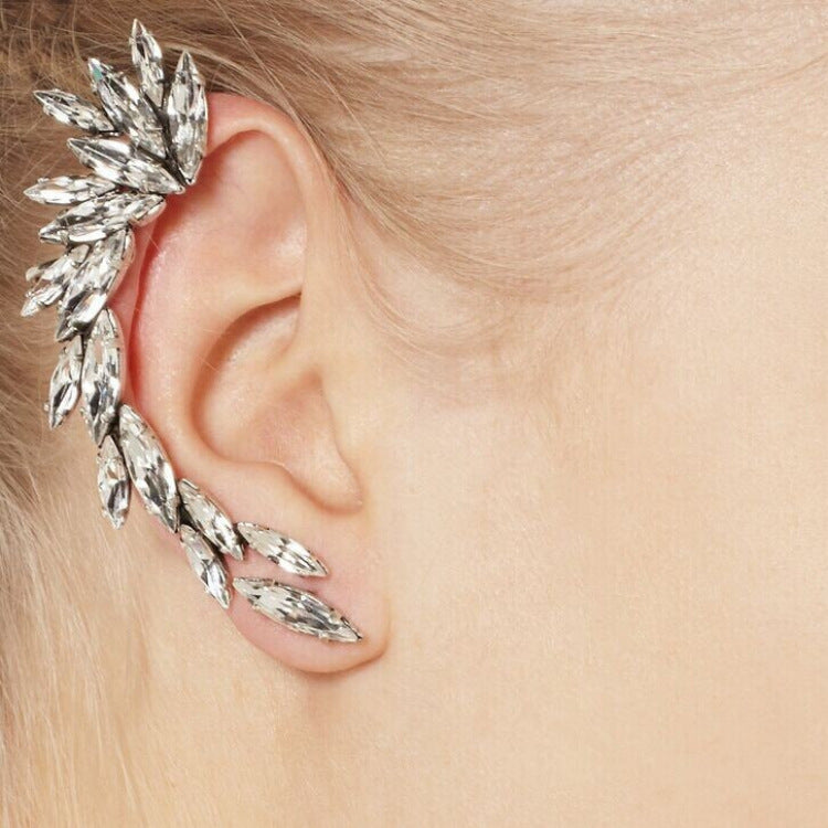 Rhinestone Leaf Ear Cuff