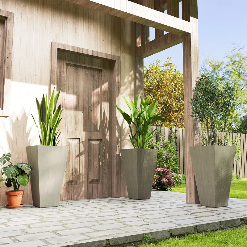 Tall Planters For Outdoor Plants Set Of 3