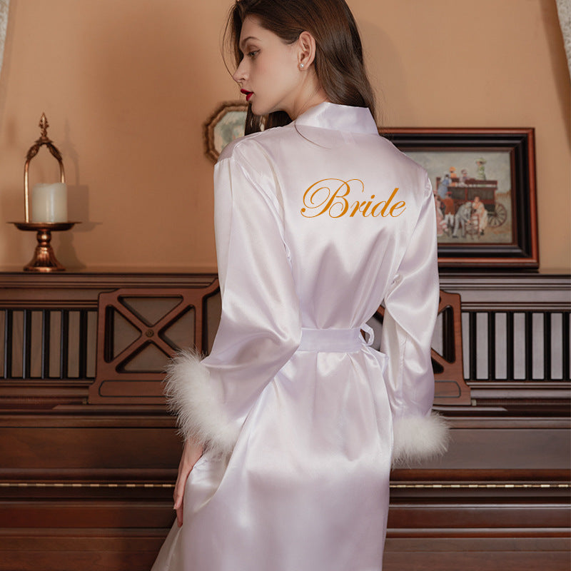 Ladies Feather Wedding Gown