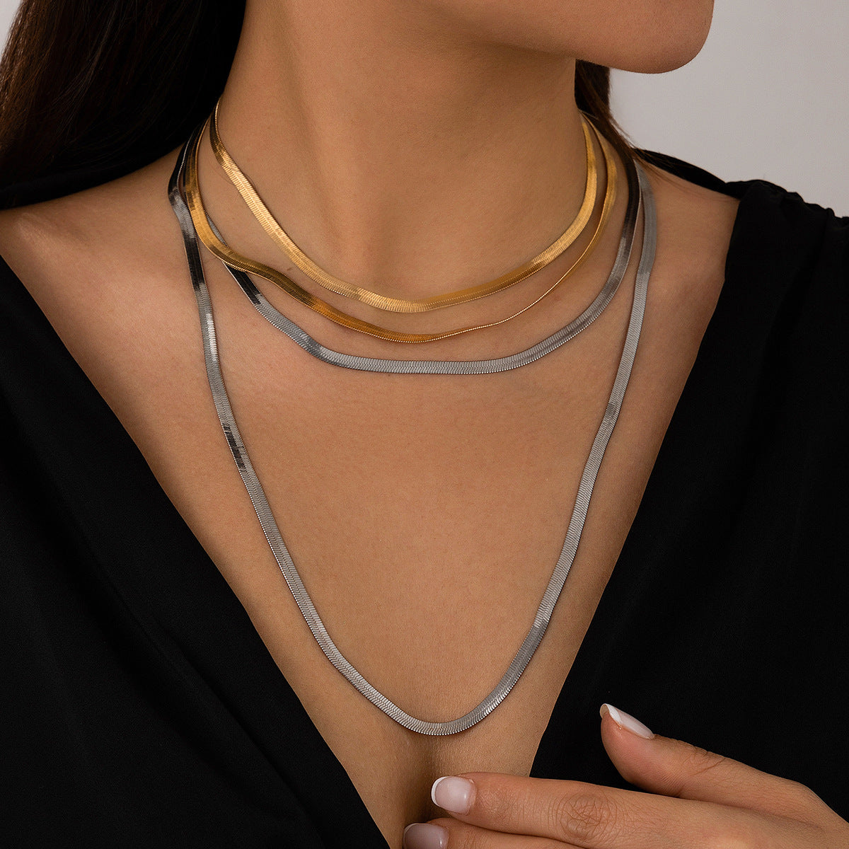 Flat snake bone Necklace