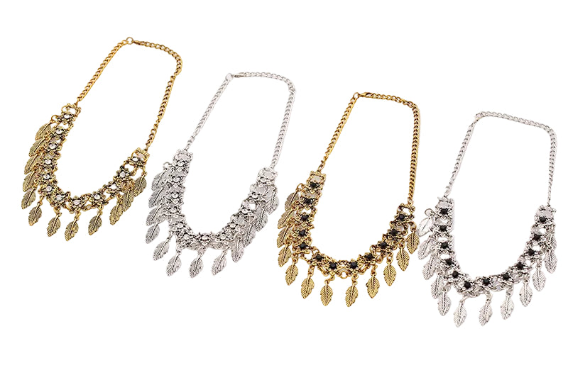 Vintage Leaf Tassel Short necklace