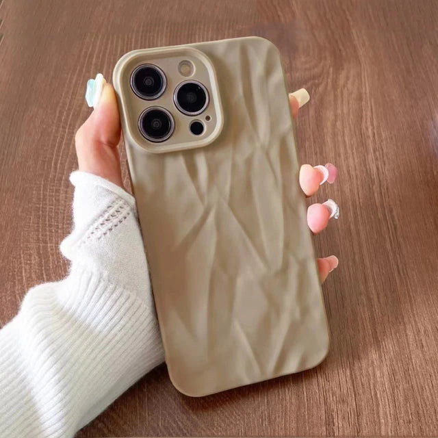 Fold Wrinkle Phone Case For iPhone