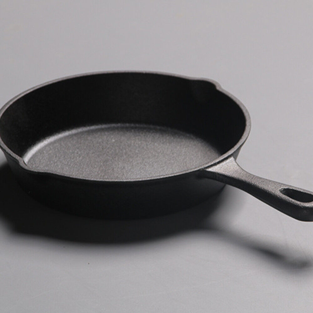 Set Of 3 Cast Iron Non Stick Skillet Griddle Cooking Pan Pre-Seasoned Frying Pan
