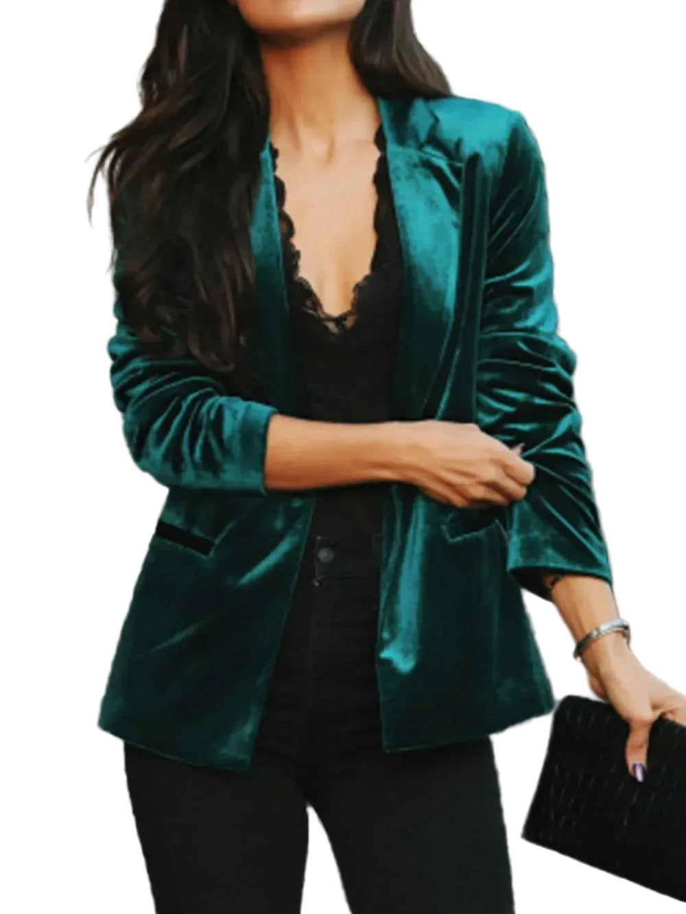 Button Up Lapel Collar Blazer