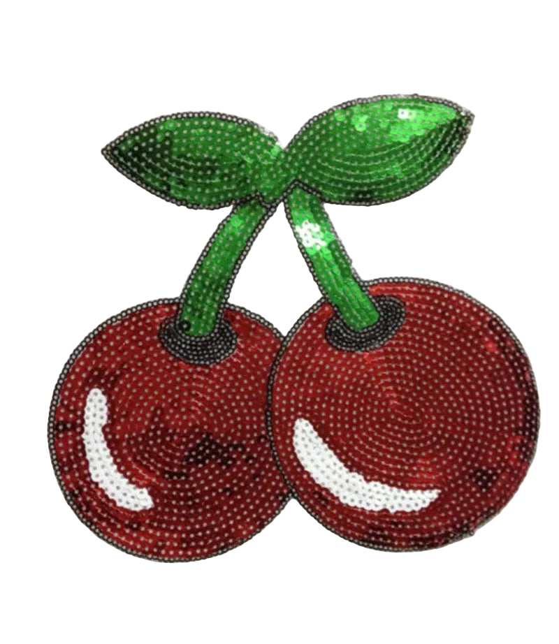Sequin Cherry Iron-On Patch