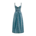 Lightwash Denim Button Midi Sundress