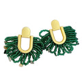 Handmade Beaded Contrast Bohemian Tassel Earrings