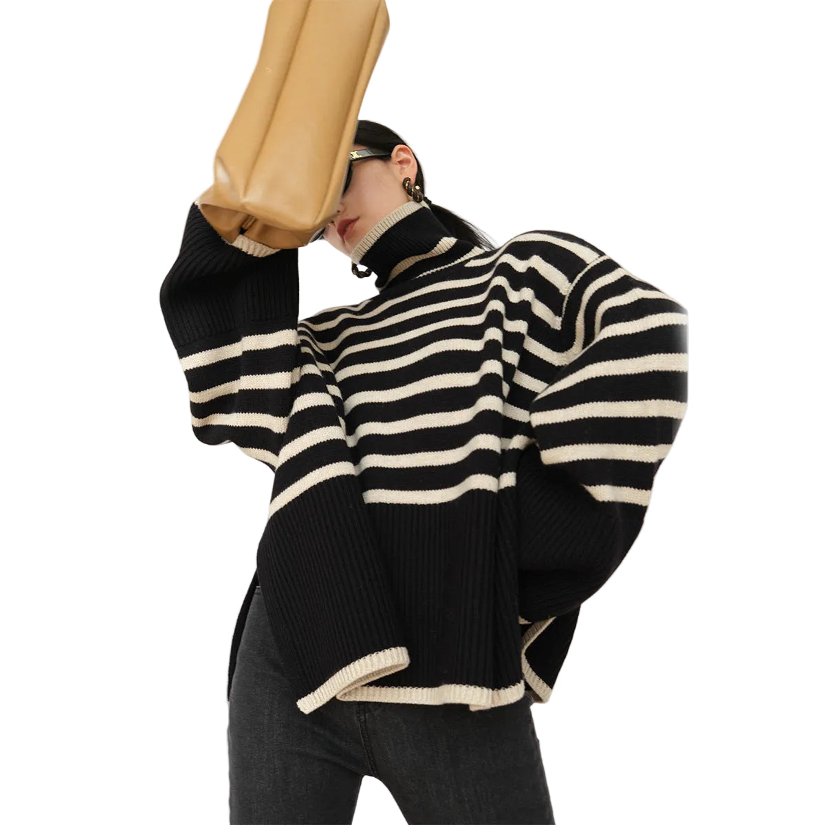 Striped Turtleneck Sweater