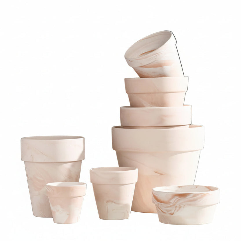Gradient Macchiato Red And White Pottery
