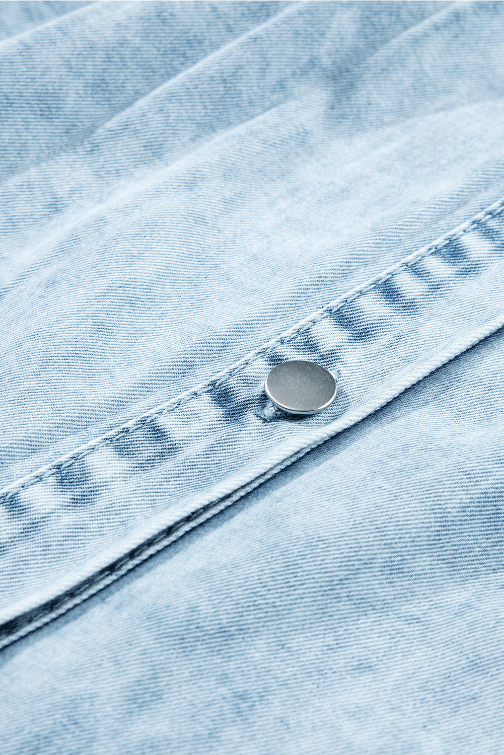 Ruffled Denim Shirt Dress