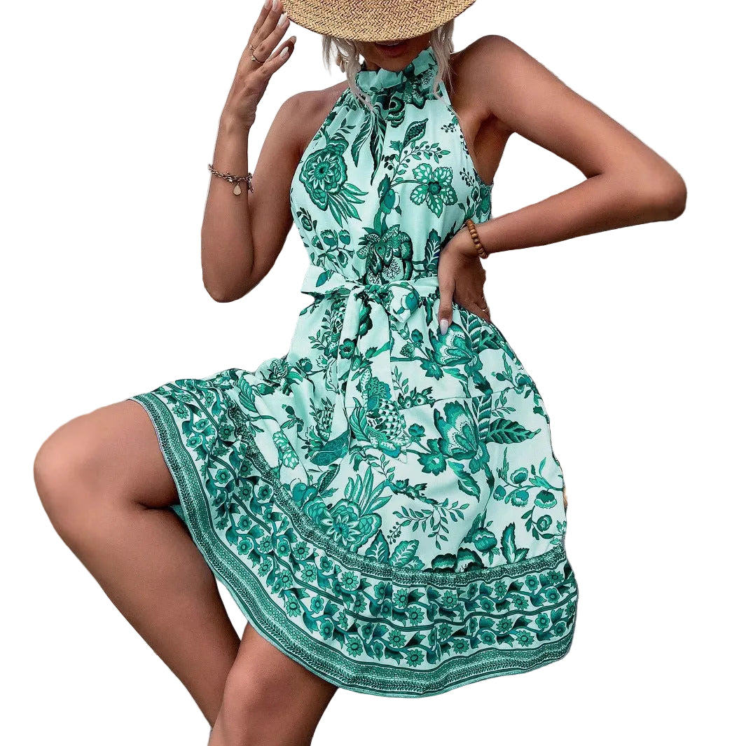 Bohemian High Neck A-line Dress