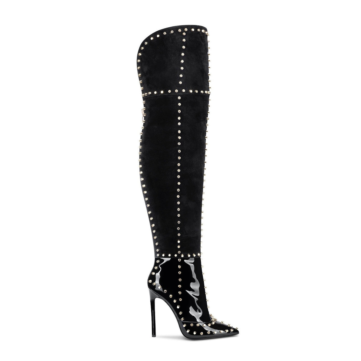 Gold-studded Stiletto-pointed Boots