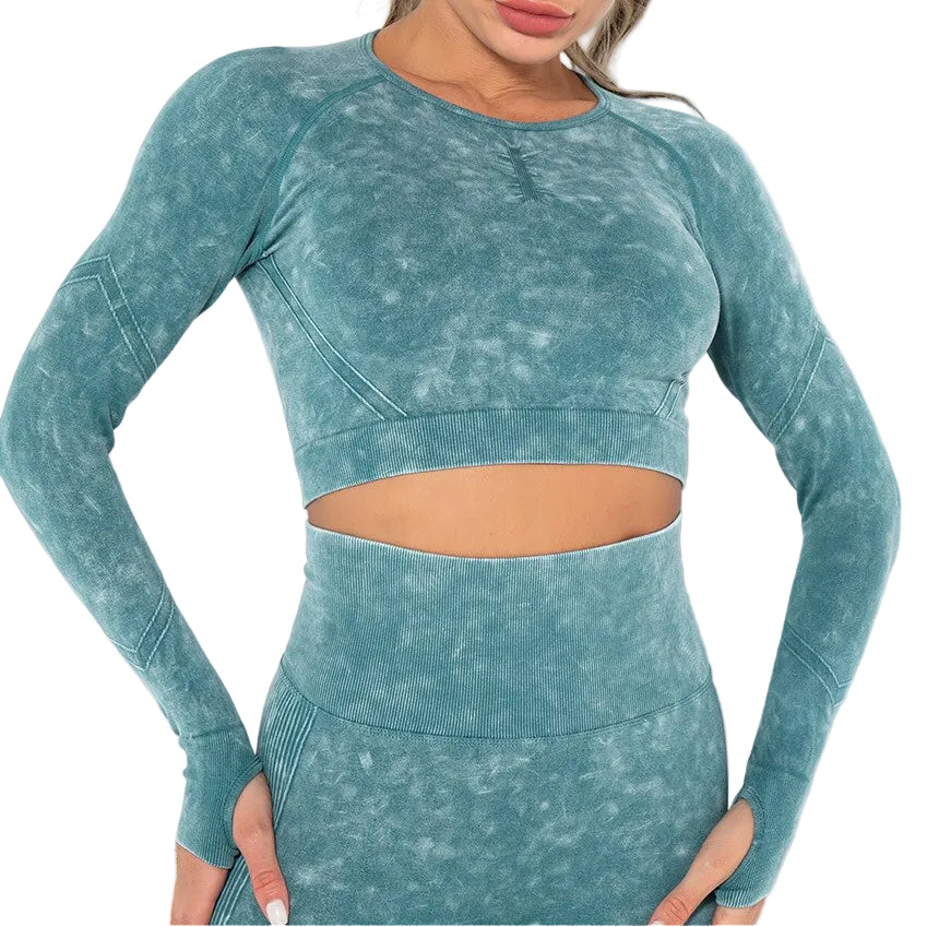 Tie-dye High Waist Seamless Yoga Set
