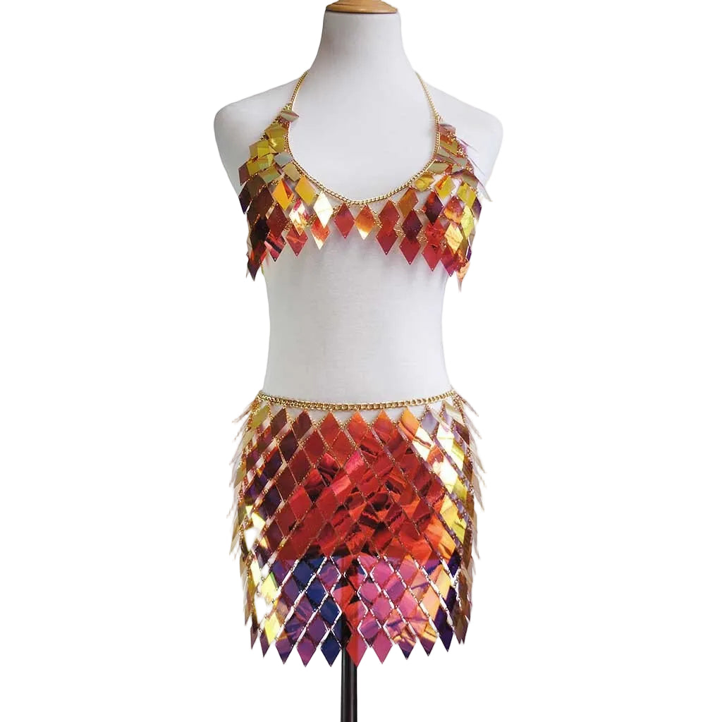 Multi layer Rhombus Tassel Chain Set