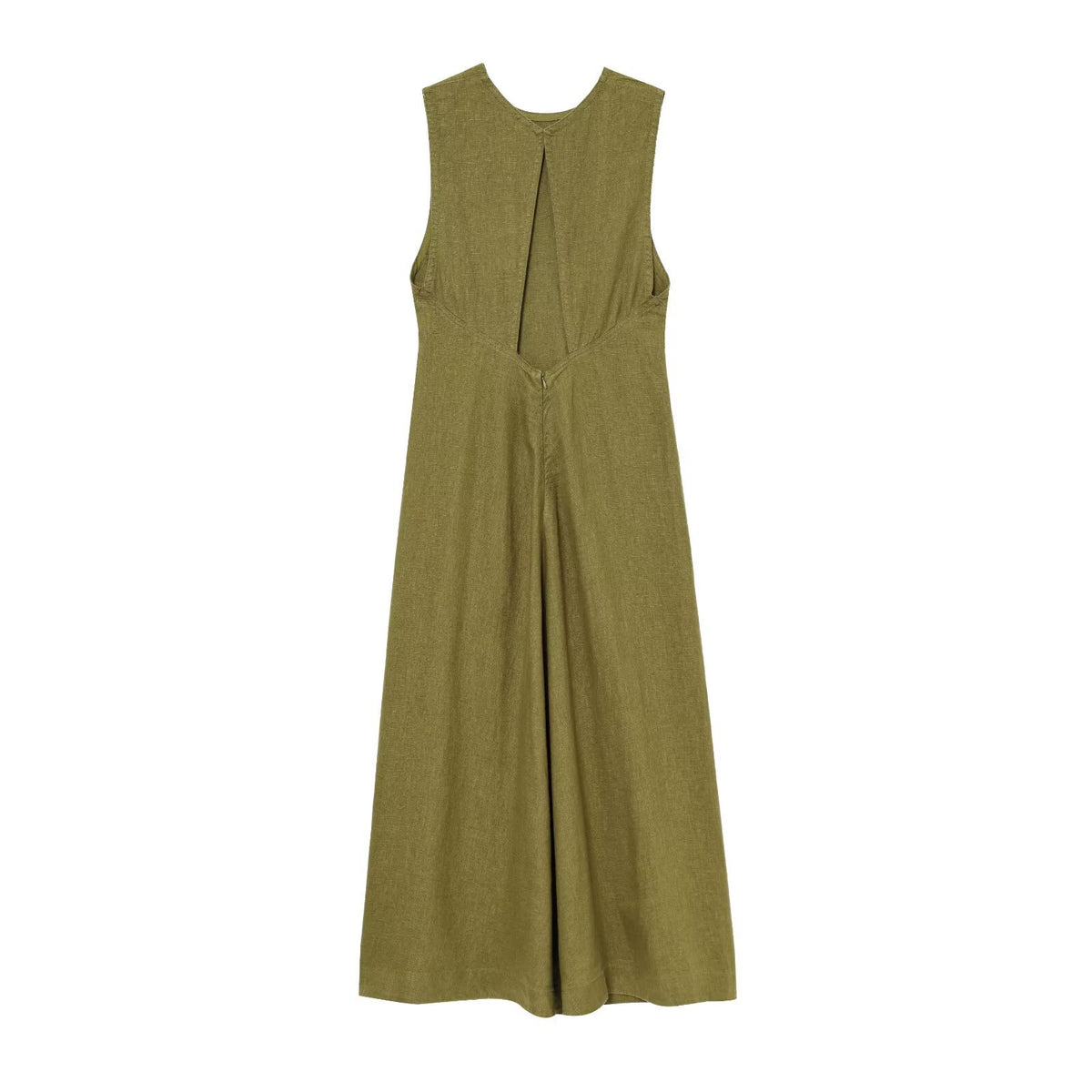 Women Linen Blend Midi Dress