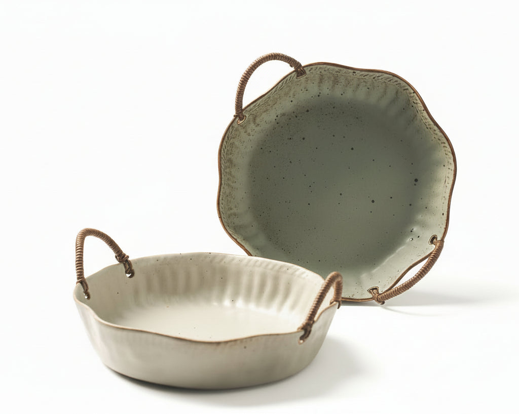 Rough Pottery Portable Fruit Plate