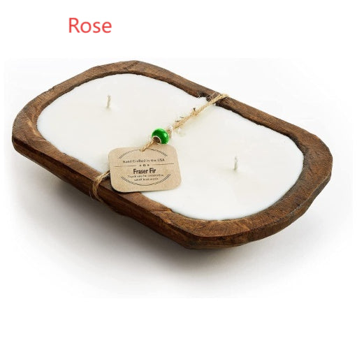 Wooden Basin Candle