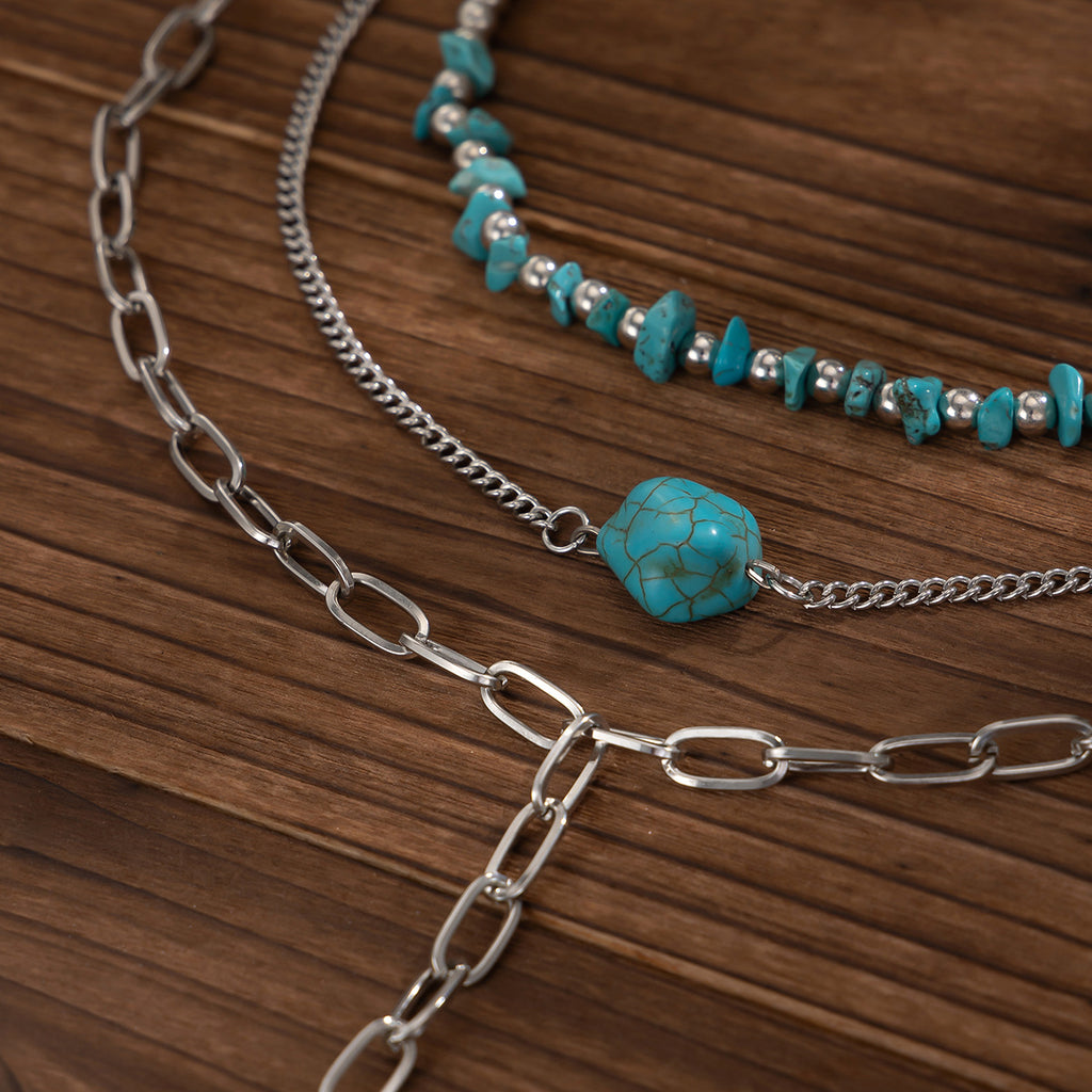 Turquoise cross chain necklace