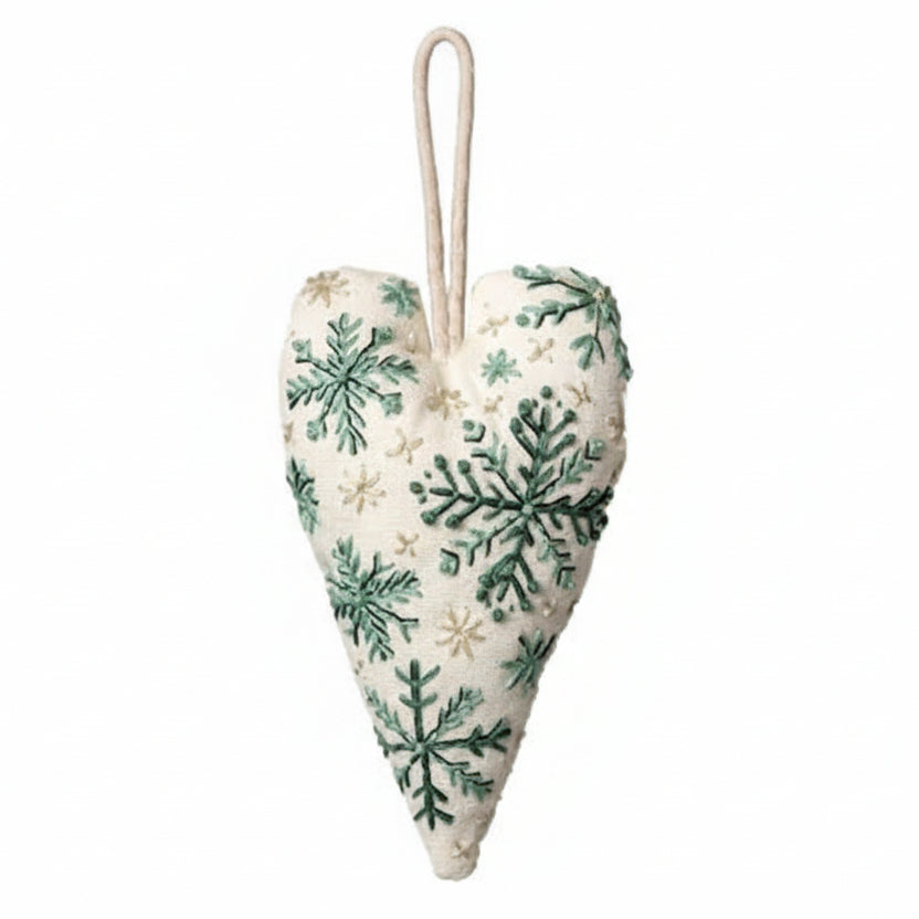 Heart-shaped Embroidery Christmas Decorative Pendant