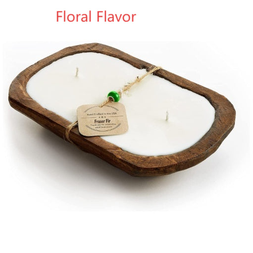 Wooden Basin Candle