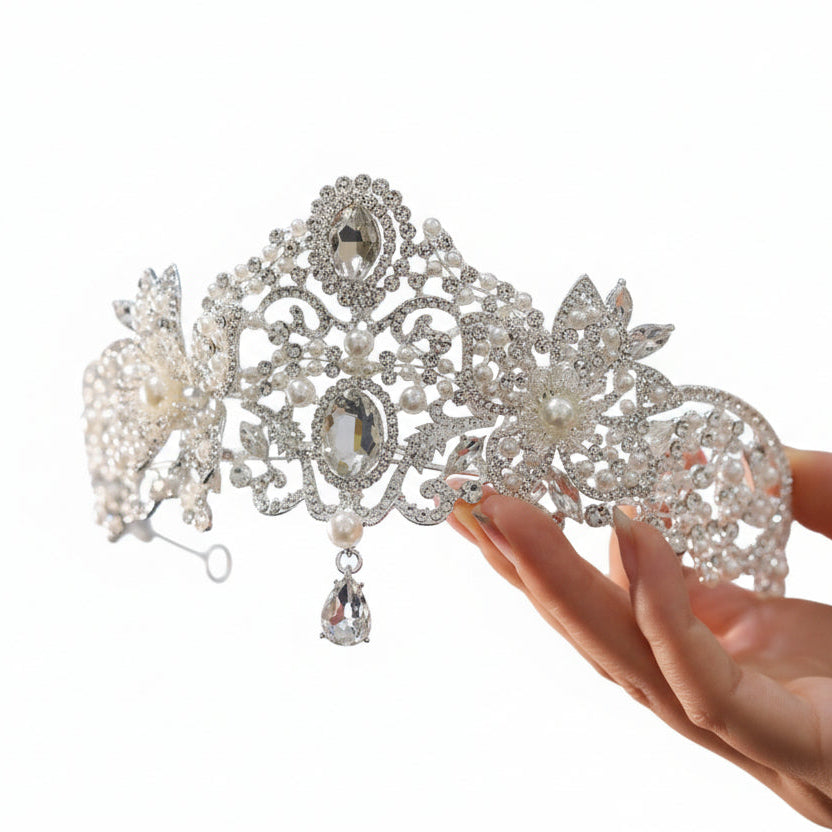 Silver Rhinestone Forehead Crown