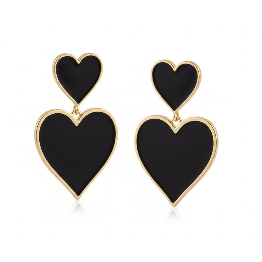 Large Metal Heart Drop Earrings