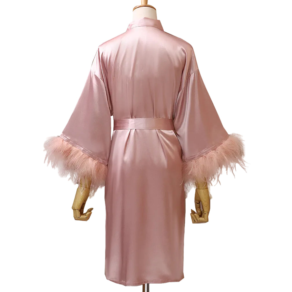 Feather Dressing Gown Wedding Party
