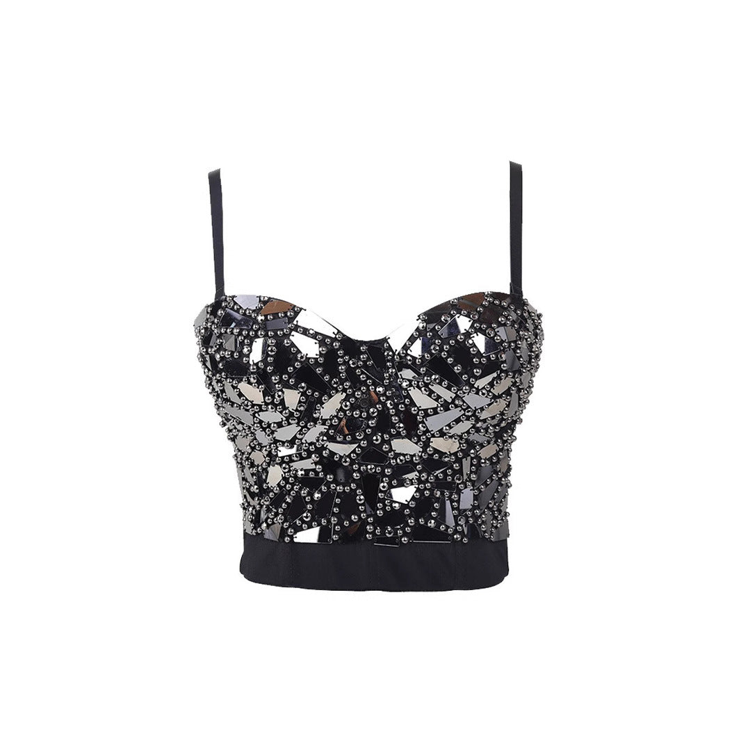 Strapless Camisole Gold Sequin