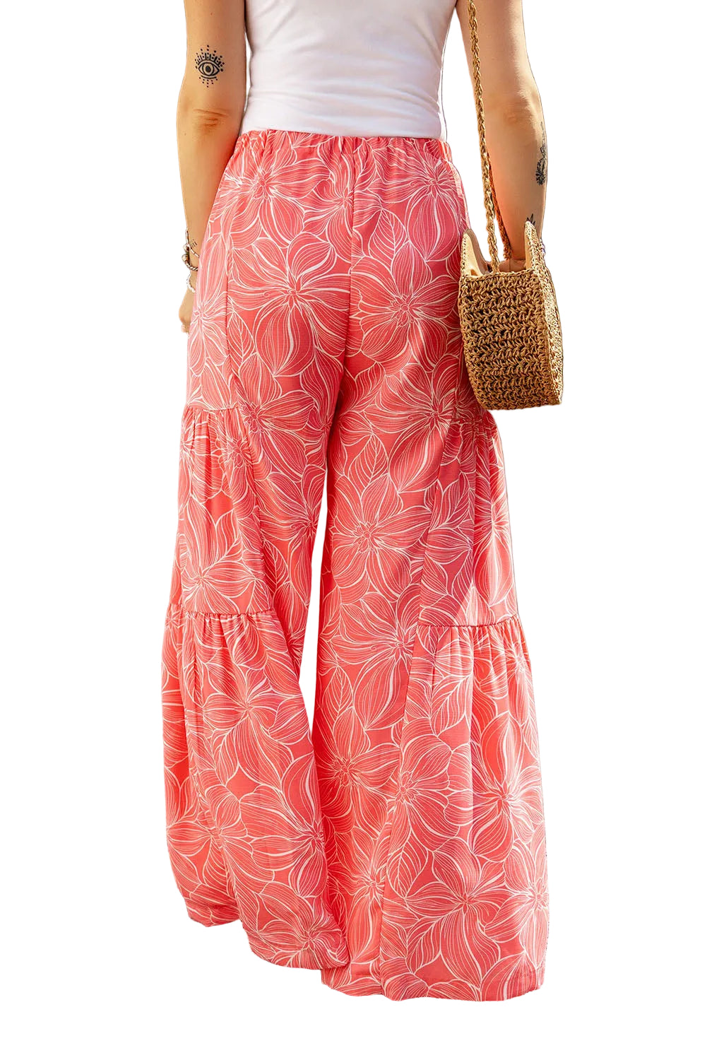 Floral Print Wide Leg Pants