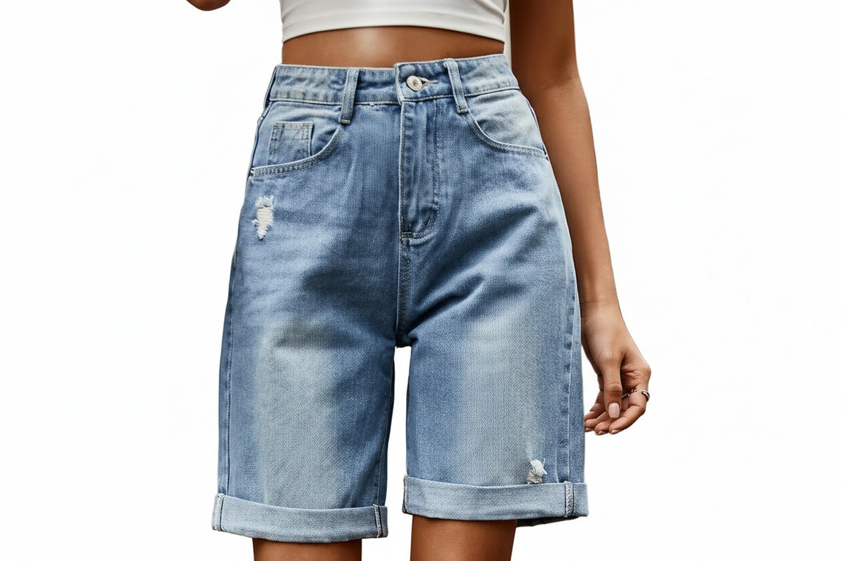 Women Long Denim Shorts