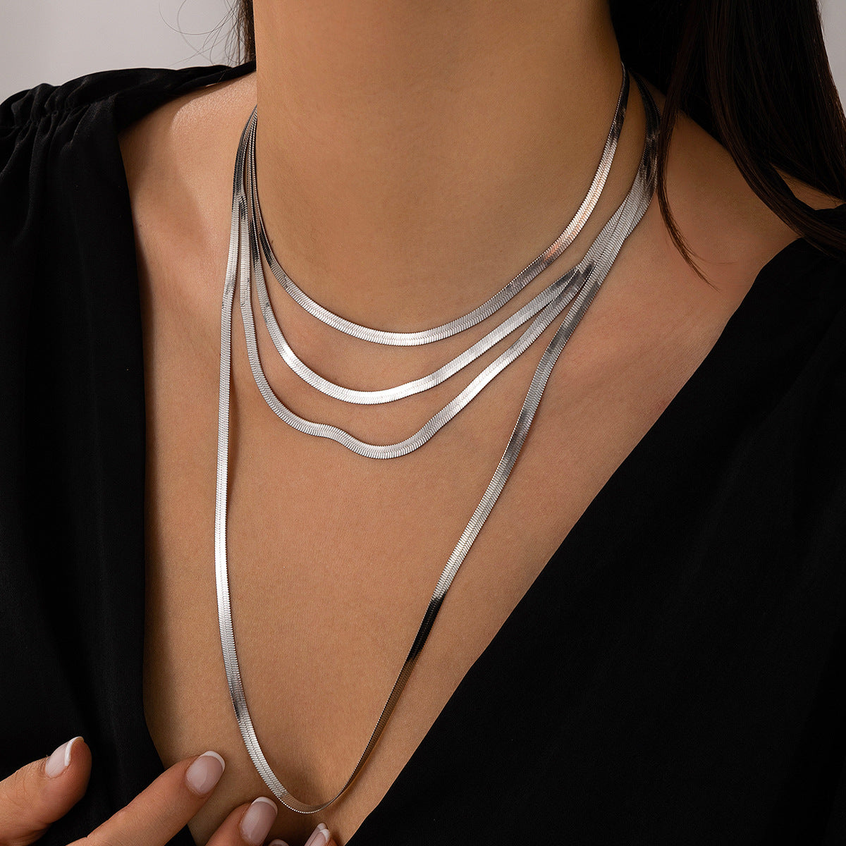Flat snake bone Necklace
