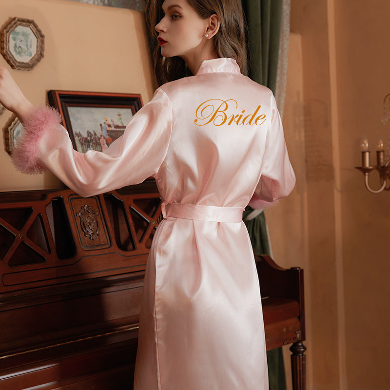 Ladies Feather Wedding Gown