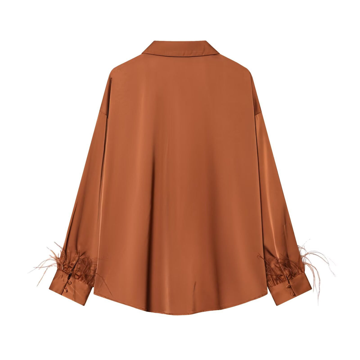 Satin Feather Rim Shirt