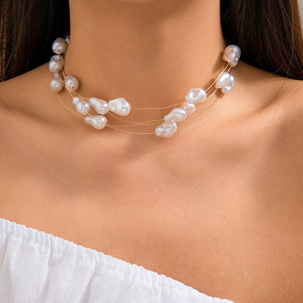 Baroque Imitation Pearl Necklace