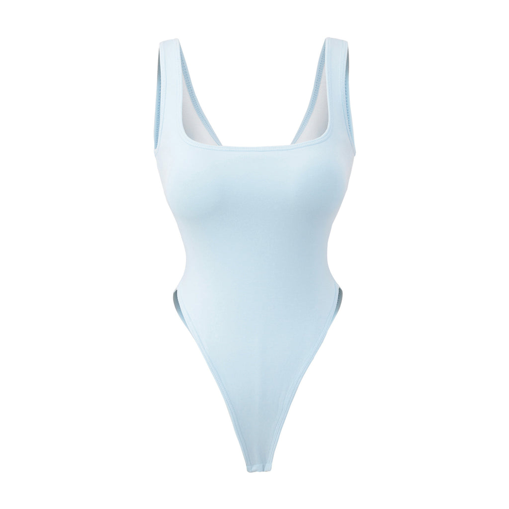 Square collar sleeveless vest jumpsuit