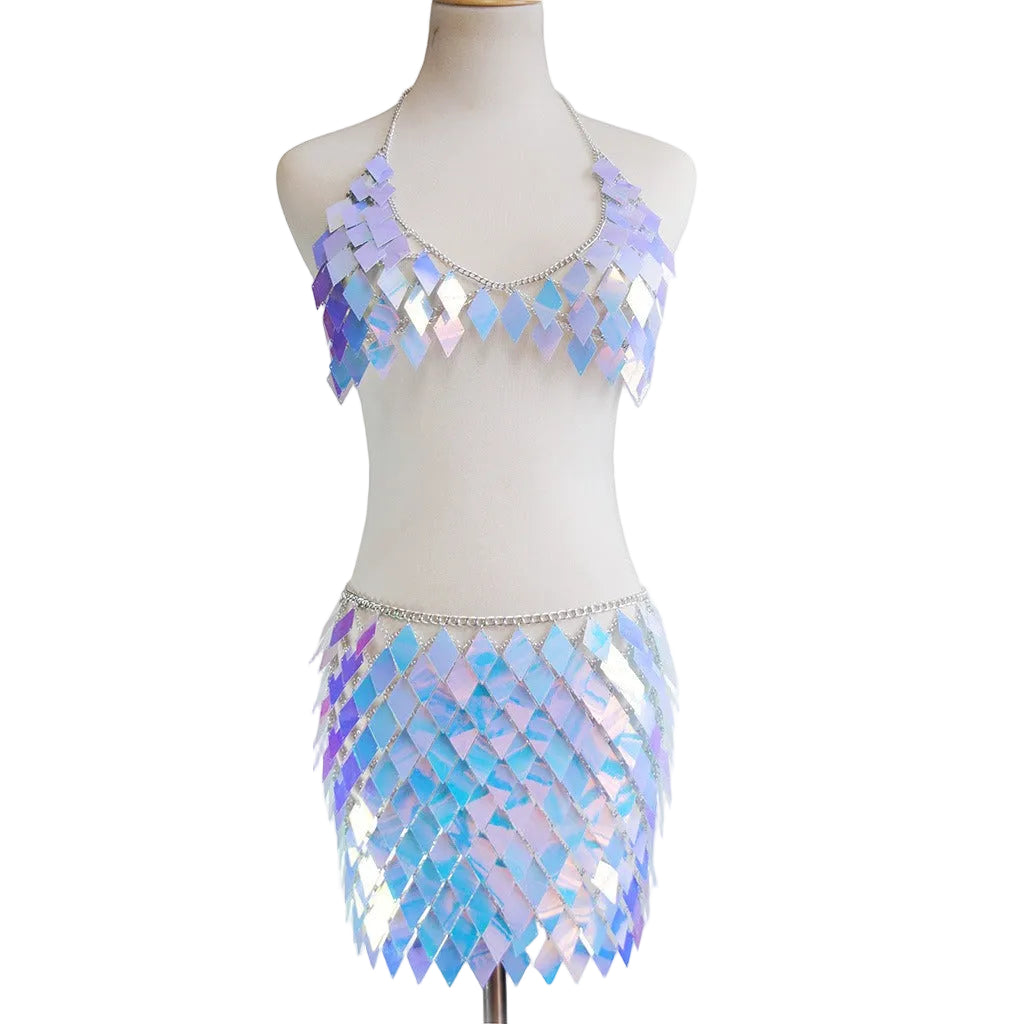 Multi layer Rhombus Tassel Chain Set