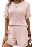 Tassel Round Neck Top and Shorts Set