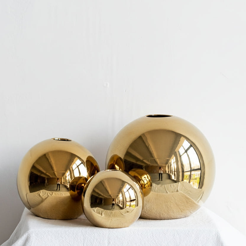 Gold Plated Ceramic Vase