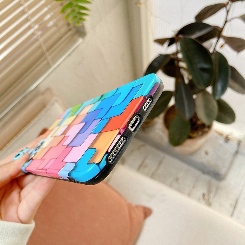 Colourful Block Phone Case For iPhone