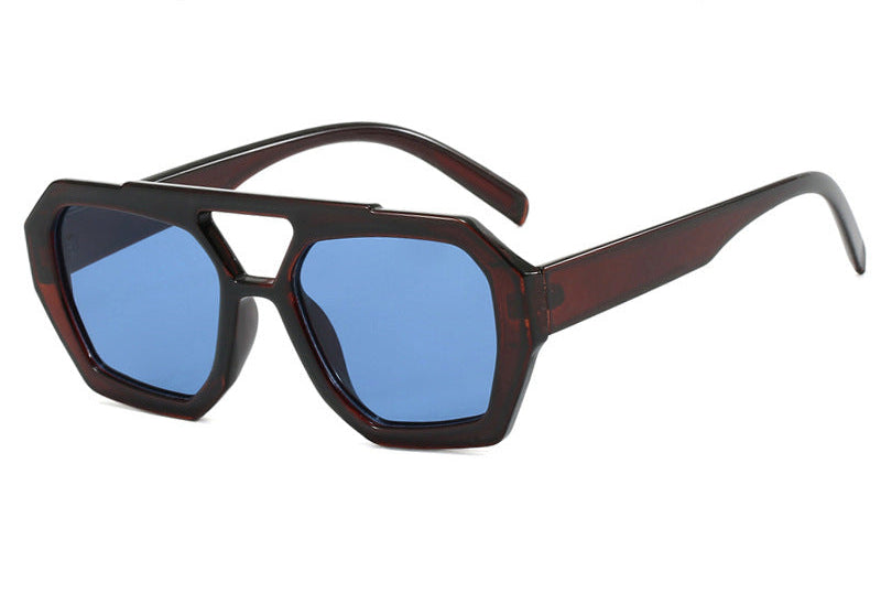 Double Beam Irregular Sunglasses