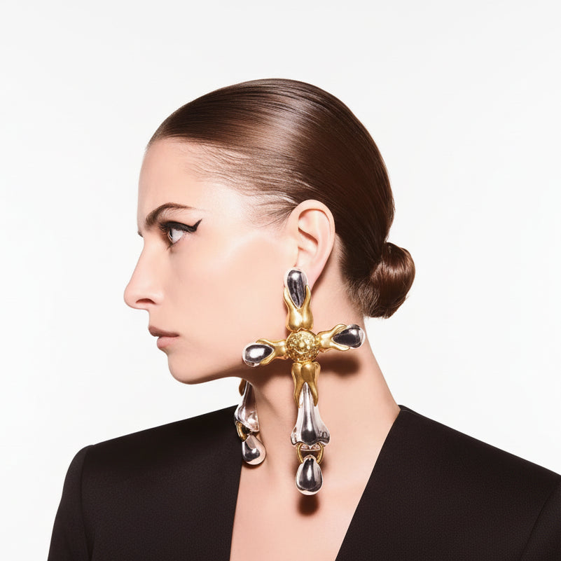 Abstract five feature earring