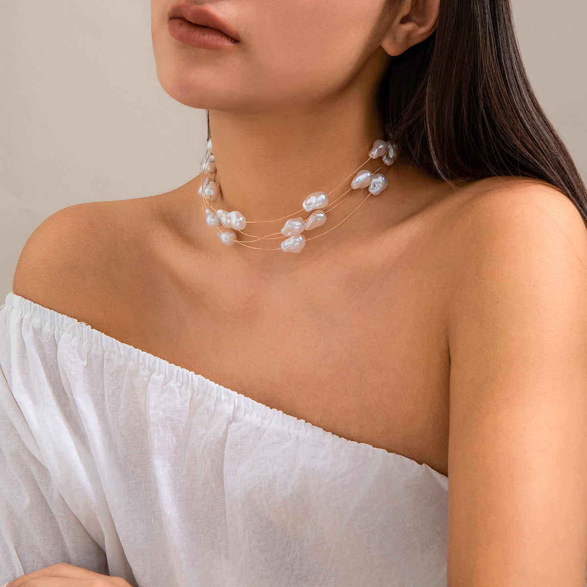 Baroque Imitation Pearl Necklace