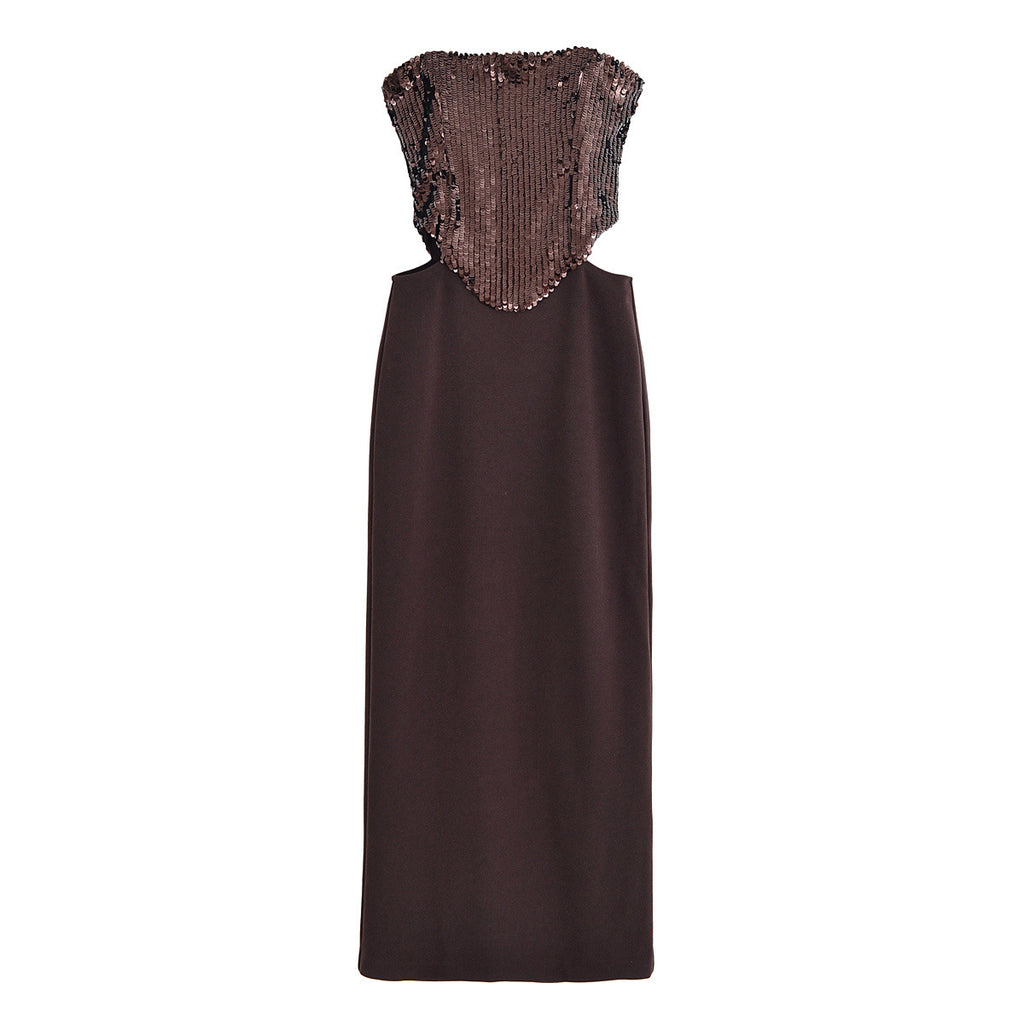Hollow Waist Sequin Dress