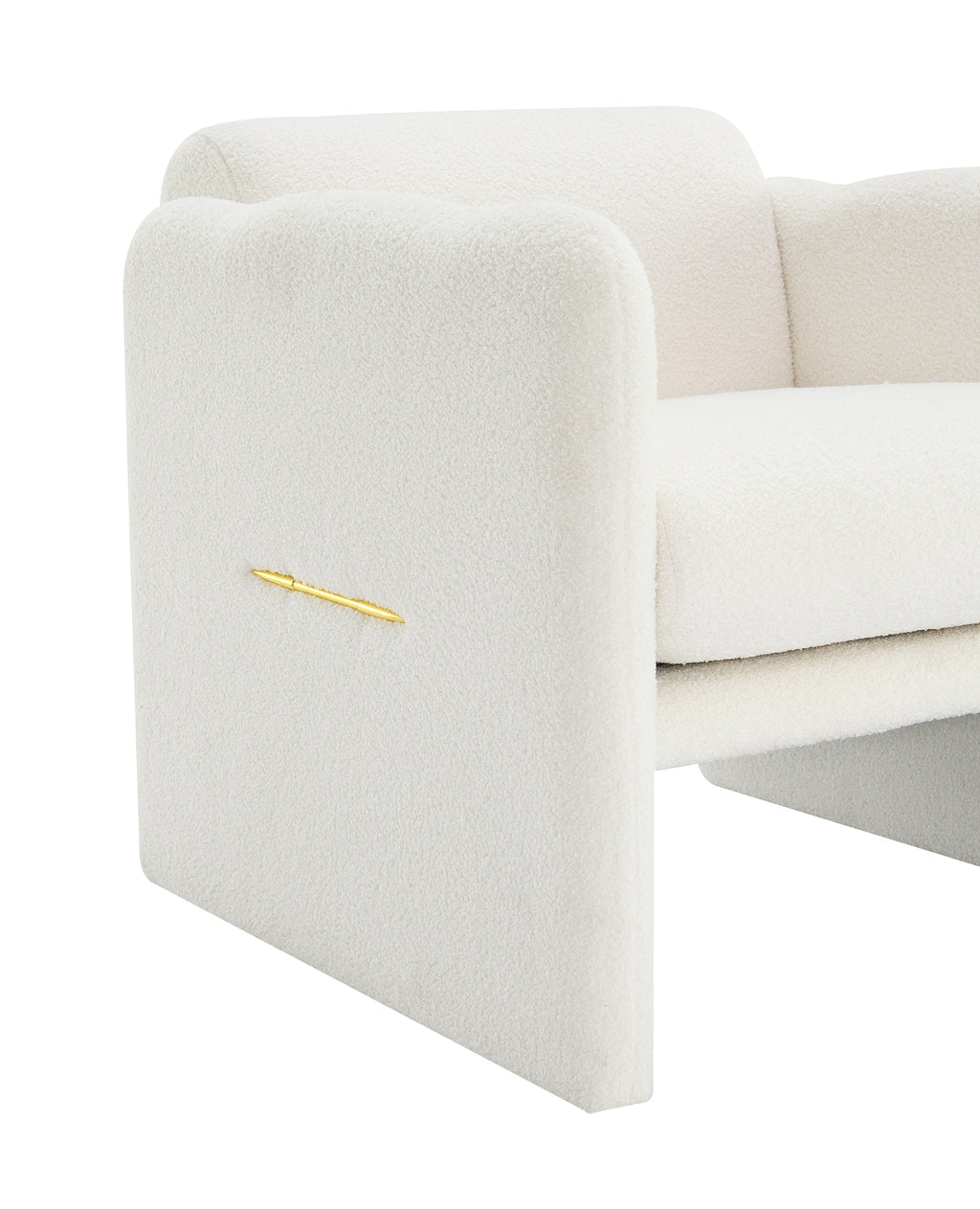 Armchair with wavy armrests