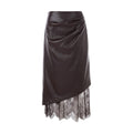 Lace Rim Leather Look Skirt