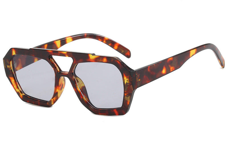 Double Beam Irregular Sunglasses