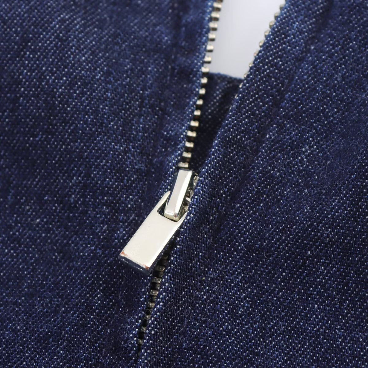 High neck denim dress