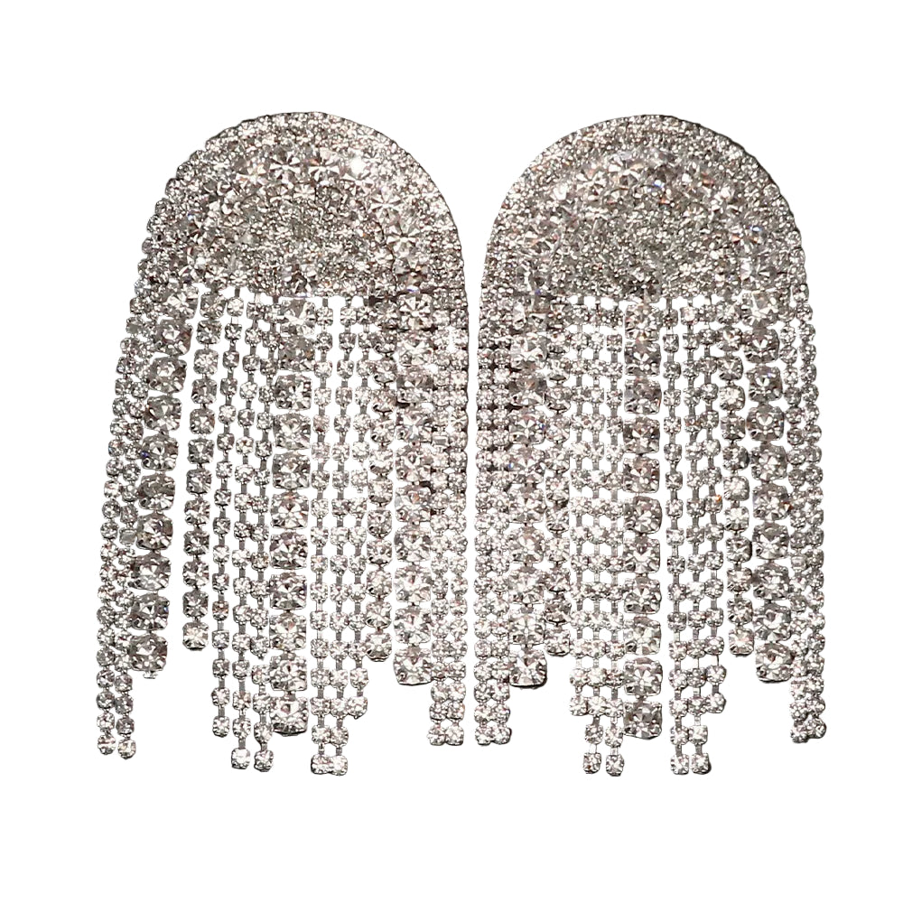 Rhinestone Tassel Drop Earrings