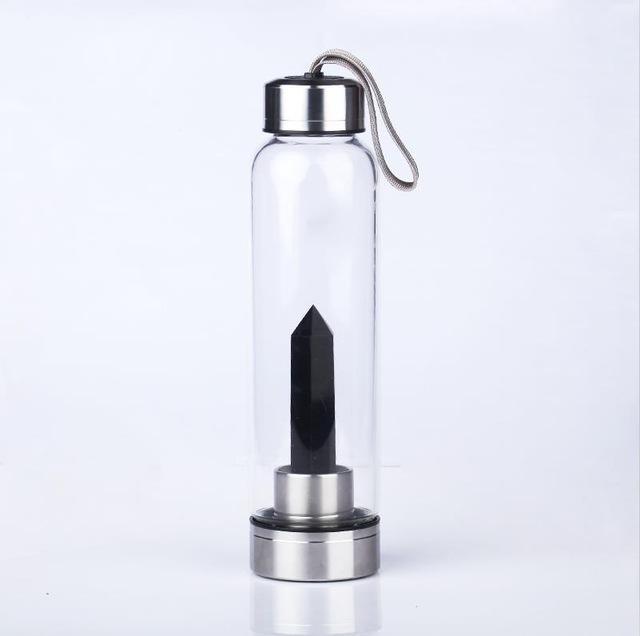 Natural Crystal Quartz Crystal Gemstone Water Bottle
