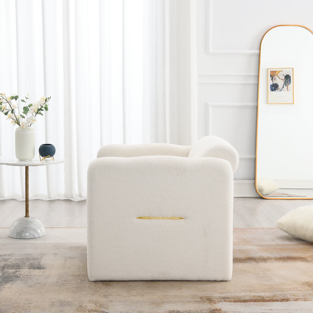 Armchair with wavy armrests